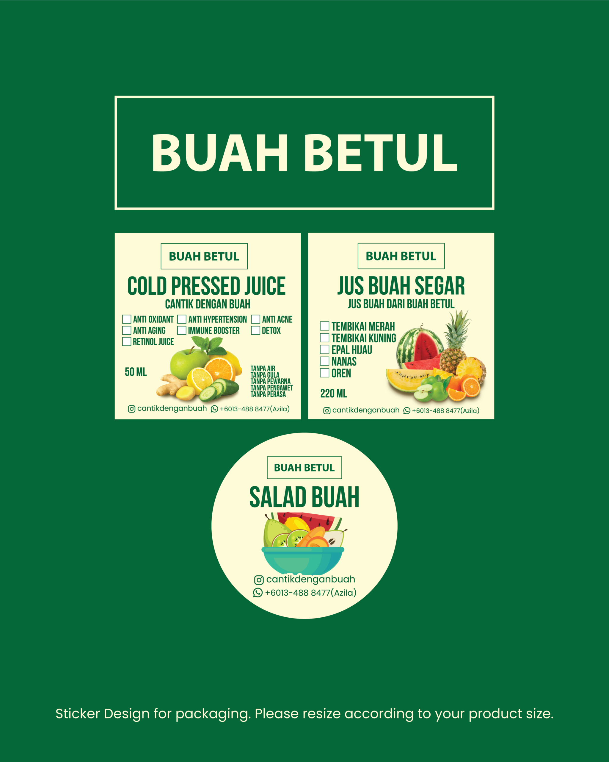 Portfolio label Buah Betul