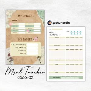 Pratonton Meal Tracker 02 dengan My Details, My Target dan Meal Planner