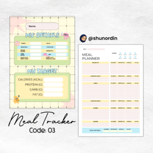 Pratonton Meal Tracker 03 dengan My Details, My Target dan Meal Planner